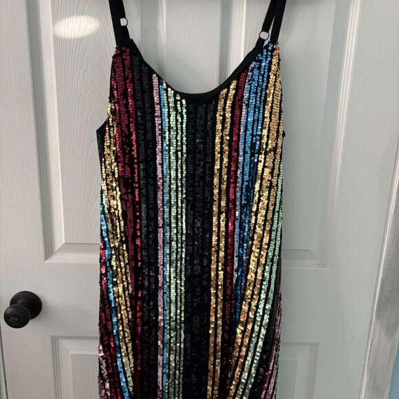 Torrid Rainbow Striped Sequin Dress - Picture 3 of 4